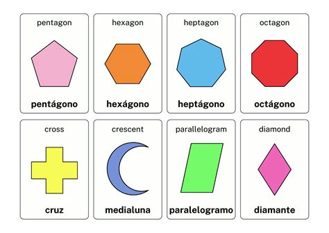 Spanish & English Shapes Bilingual Flash Graphic by Sprankel · Creative ...