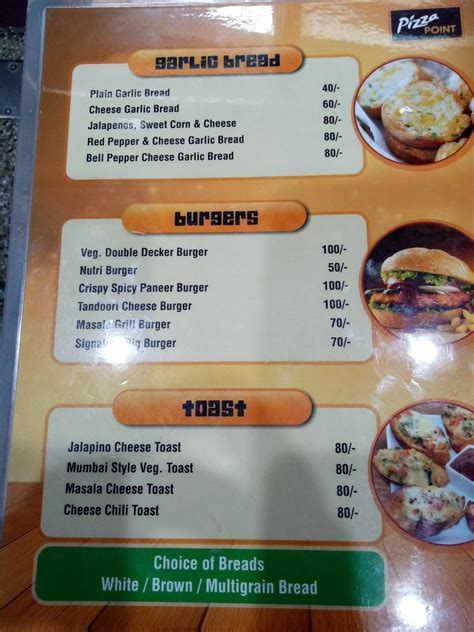 Menu at Pizza Point, Nangal