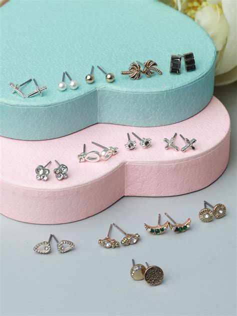 Minimal Stone Studded Studs Set of 14 – Priyaasi