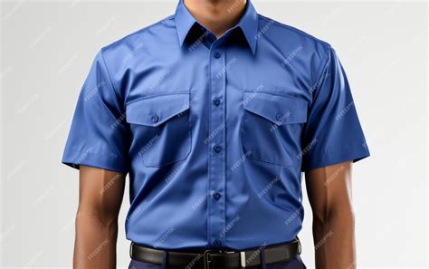 Premium Photo | Man Wearing Blue Shirt and Khaki Pants