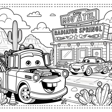 Disney Car Coloring Pages Kids Coloring Book With Stickers / DIY