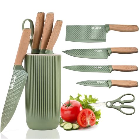 Amazon.com: Knife Set, 6 Pieces Professional Kitchen Knife Set with ...