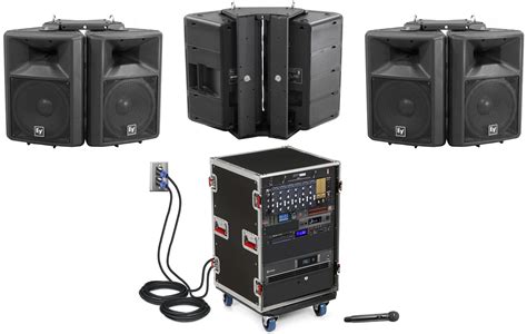 Gym Sound System with 6 EV Speakers, Bluetooth, Rolling Rack and Input ...