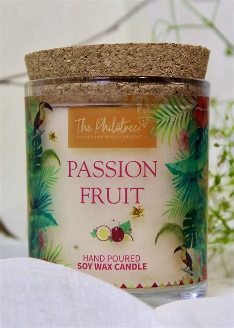 Get Passion Fruit Scented Soy Candle with Thick Reusable Glass & Cork ...