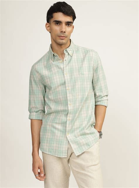 Andamen Sea Mist Cotton Melange Shirt