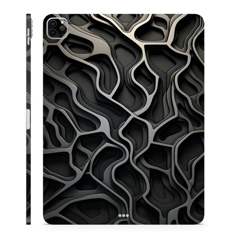 3D Embossed Tablet Skin - Abstract Gray Flow Layered Cut – SkinsLegend