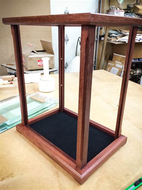 Custom Wood and Glass Display Case for Collectibles - Chameleon Woodcrafting