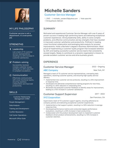 Image result for Service Manager Resume Examples
