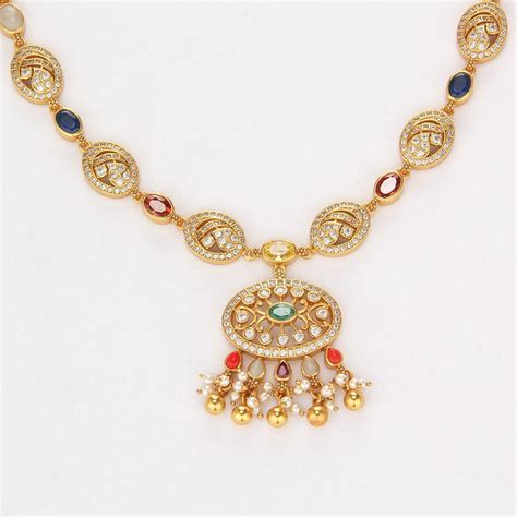 Gold Plated Navaratna Jewellery Online | 92.5 Gold Plated Silver ...
