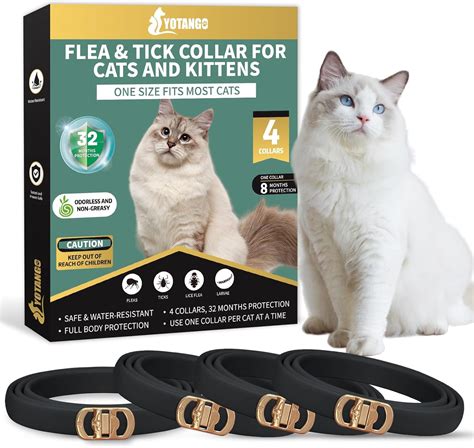 Amazon.com : YOTANGO 4 Pack Flea Collar for Cats, 32 Months Flea and ...