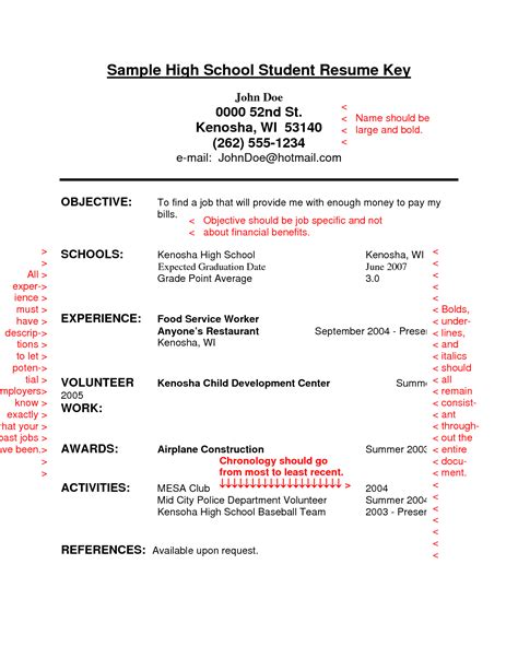 High school student resume template - quickisse