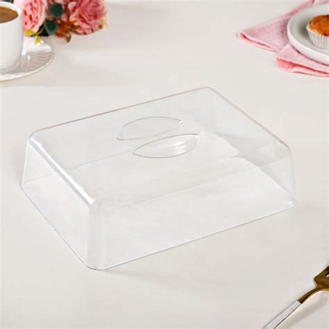 Rectangular Wooden Cake Stand With Cloche Online - Premium Cake Stand ...