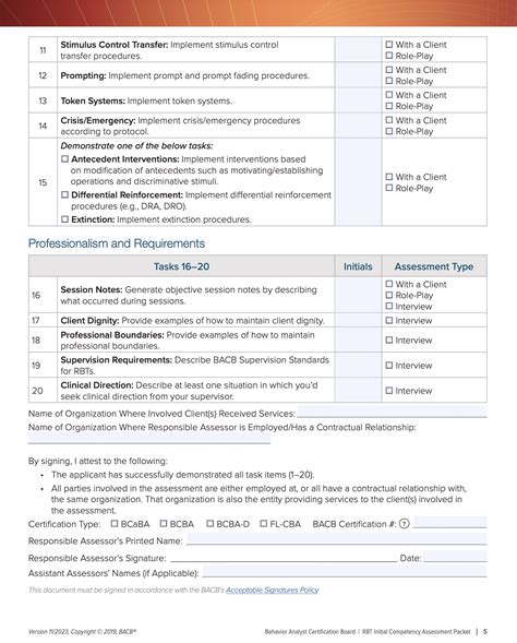 RBT Initial Competency Assessment Form