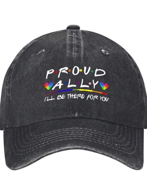 Vintage Distressed Cotton Cowboy Hat With Pride - Themed "PROUD ALLY I ...