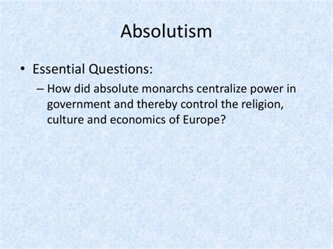 Image result for Example of Absolutist Approach