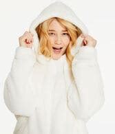 Sherpa Fleece Oversized Full-Zip Hoodie