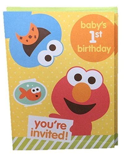 Buy Sesame Street Babys 1st Birthday Party Invitations Elmo 10 Cards ...