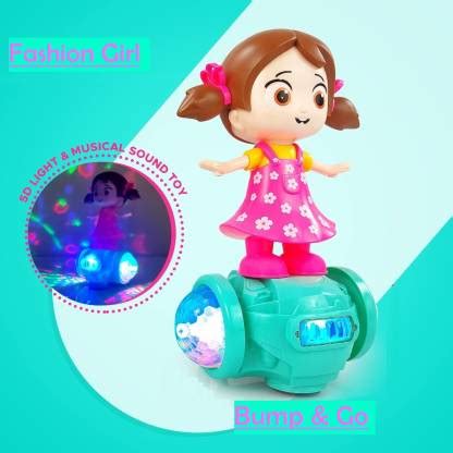 SALEOFF Rotating Bump & Go Musical Dancing Girl Doll With Flashing ...