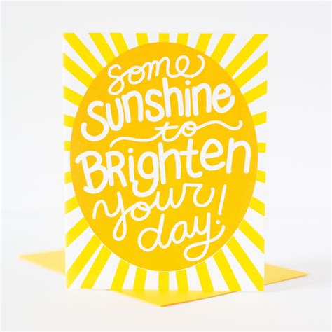 sending sunshine your way greeting card, upbeat sympathy card, positive ...