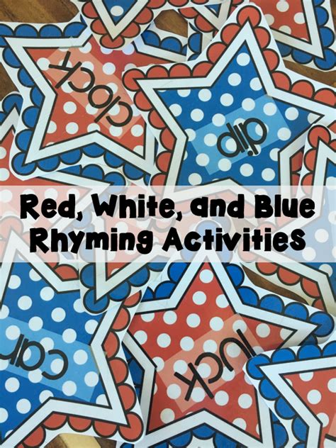 Red, White, and Blue Rhyming | Live, Laugh, I LOVE Kindergarten