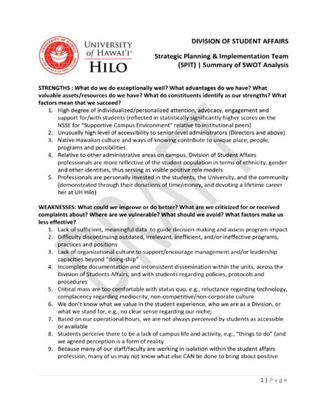 College SWOT Analysis Example 的图像结果