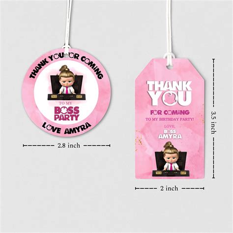 Thank you tags / Labels | Boss Baby Girls Theme – Ezyprints Studio