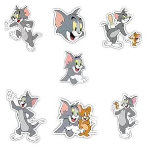 STICK STORE Tom and Jerry Cartoon Stickers (Pack of 7) - Cartoon Vinyl ...