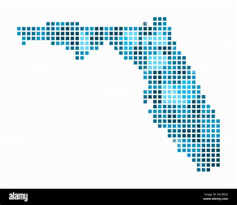 Florida dotted map. Digital style map of the state on a white background. Florida shape with ...