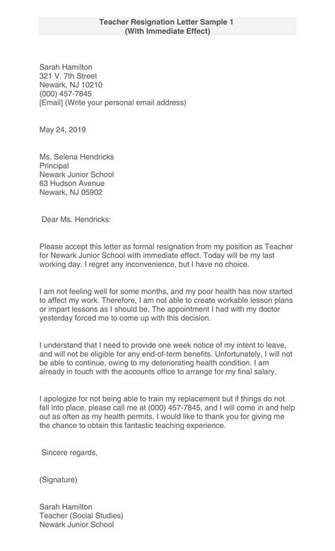 50 BEST Teacher Resignation Letters (MS Word) ᐅ TemplateLab