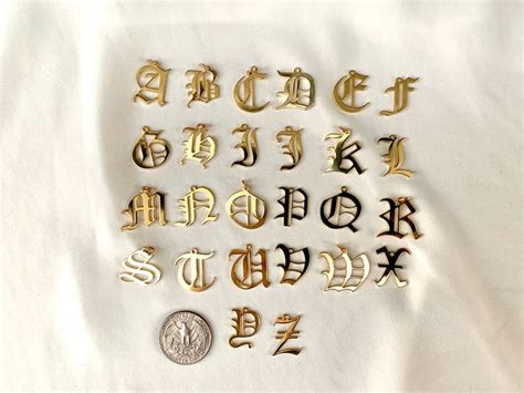 Old English Letter M Necklace Gold Filled Initial Charm Name Necklace ...