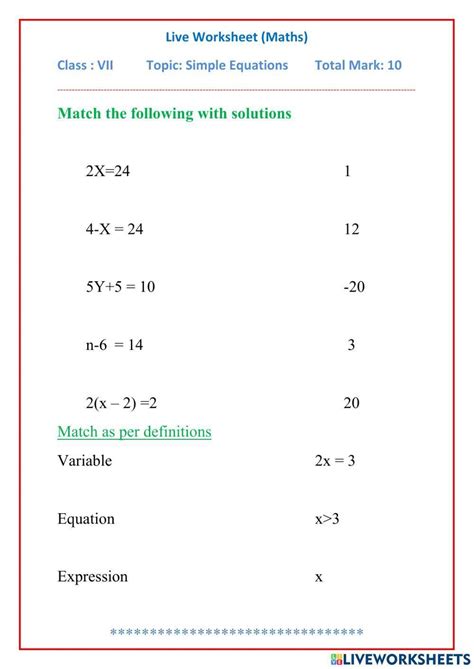 Image result for Easy Home Work Chapter Simple Equation