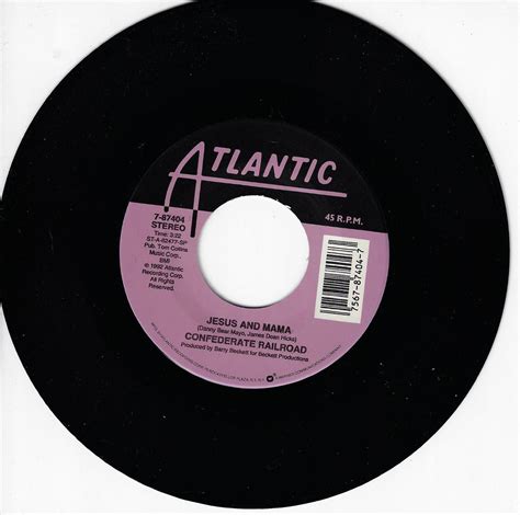 CONFEDERATE RAILROAD JESUS AND MAMA/QUEEN OF MEMPHIS 45RPM VINYL ...