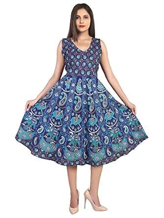 Buy Decot Paradise Women's A-Line Maxi Dress (JS125_Blue_Free Size) at ...