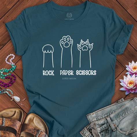 Rock Paper Scissors Cat Tee – Funny Cat Paw Graphic Shirt for Playful ...