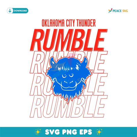 Oklahoma City Thunder Rumble Mascot SVG | Peace SVG