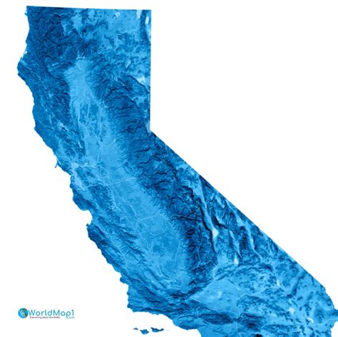Mountain ranges in california map