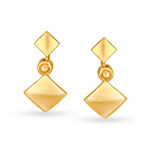 Contemporary Geometric Gold Drop Earrings
