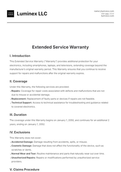 Free Used Car Warranty Template to Edit Online