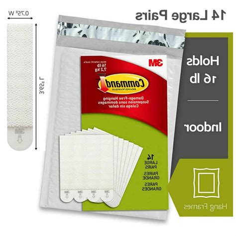 Command Picture Hanging Strips Heavy Duty Large White