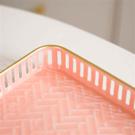 Pastel Herringbone Pattern Metal Tray Set Of 3 Online - Premium Tray ...