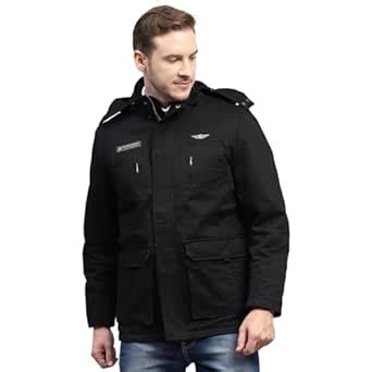 Buy Monte Carlo Mens Black Solid Detachable Hood Full Sleeve Jacket ...