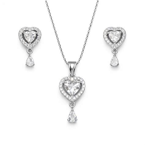 Luvia Heart Pendant Set in 925 Sterling Silver – ROOP JEWELS
