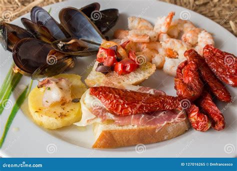 Tapa is an Appetizer or Snack in Spanish Stock Image - Image of dish ...