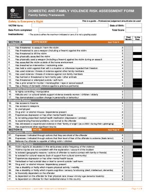 Domestic and Family Violence Risk Assessment Form - Fill Out, Sign ...
