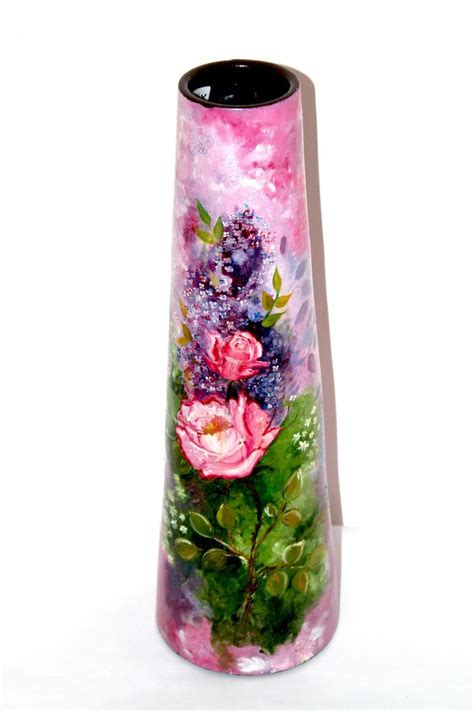 "Hand Painted Pink Vase": Red Violet Craft by Akanksha Rastogi ...