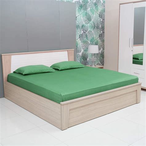 Buy Living Essence Amour Texture Print Double Fitted Sheet Mid Blue by ...