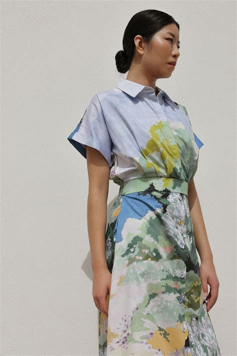 Forest Print Coral Midi Dress - NOIB
