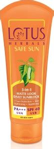 LOTUS HERBALS Sunscreen - SPF 40 PA+++ SafeSun 3in1 Matte look daily ...