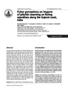 Fisher perceptions on impacts of jellyfish swarming on fishing ...