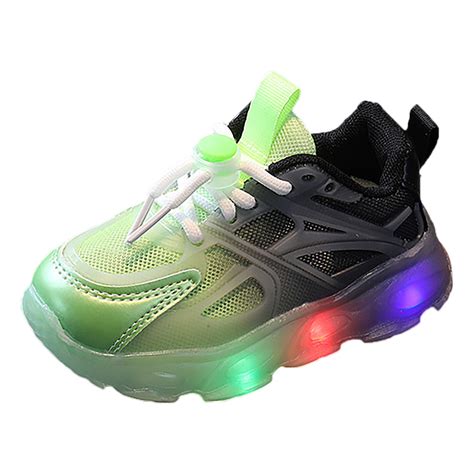 Quealent Toddler Boys Girls Light Up Shoes LED Flashing Lightweight ...